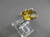 ANTIQUE 4.79CTW DIAMOND & EXTRA FACET CITRINE 14KT WHITE GOLD 3D BUTTERFLY RING