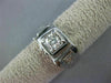 ANTIQUE .51CT OLD MINE ROUND DIAMOND 14KT WHITE GOLD GYPSY MENS RING 10mm #19338