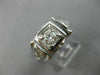 ANTIQUE .51CT OLD MINE ROUND DIAMOND 14KT WHITE GOLD GYPSY MENS RING 10mm #19338