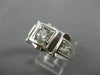 ANTIQUE .51CT OLD MINE ROUND DIAMOND 14KT WHITE GOLD GYPSY MENS RING 10mm #19338