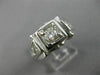 ANTIQUE .51CT OLD MINE ROUND DIAMOND 14KT WHITE GOLD GYPSY MENS RING 10mm #19338