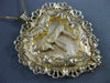 ANTIQUE MASSIVE 14K YELLOW GOLD FILIGREE HEART MAZAL CHAI FLOATING PENDANT 25108