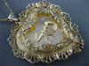 ANTIQUE MASSIVE 14K YELLOW GOLD FILIGREE HEART MAZAL CHAI FLOATING PENDANT 25108
