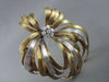 ANTIQUE LARGE .35CT DIAMOND 14KT 2 TONE FLOWER BROOCH PENDANT AMAZING!!#1360