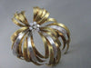 ANTIQUE LARGE .35CT DIAMOND 14KT 2 TONE FLOWER BROOCH PENDANT AMAZING!!#1360