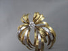 ANTIQUE LARGE .35CT DIAMOND 14KT 2 TONE FLOWER BROOCH PENDANT AMAZING!!#1360