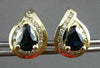 ESTATE 1.95CT DIAMOND & SAPPHIRE 14KT YELLOW GOLD CLUSTER STUD EARRINGS #23346