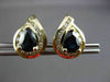 ESTATE 1.95CT DIAMOND & SAPPHIRE 14KT YELLOW GOLD CLUSTER STUD EARRINGS #23346