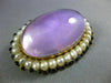 ANTIQUE EXTRA LARGE AAA AMETHYST SAPPHIRE & PEARL 14K YELLOW GOLD PENDANT BROOCH