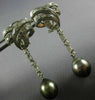 ESTATE LARGE 1.0CT DIAMOND & AAA TAHITIAN PEARL 14KT WHITE GOLD HANGING EARRINGS