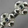 ESTATE .20CT DIAMOND & AAA SAPPHIRE 14KT WHITE GOLD FLOWER SQUARE STUD EARRINGS