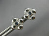 ESTATE .20CT DIAMOND & AAA SAPPHIRE 14KT WHITE GOLD FLOWER SQUARE STUD EARRINGS