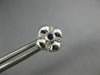 ESTATE .20CT DIAMOND & AAA SAPPHIRE 14KT WHITE GOLD FLOWER SQUARE STUD EARRINGS