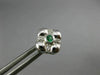 ESTATE .15CT DIAMONDS & AAA EMERALD 14KT WHITE GOLD FLOWER SQUARE STUD EARRINGS