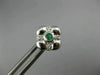 ESTATE .15CT DIAMONDS & AAA EMERALD 14KT WHITE GOLD FLOWER SQUARE STUD EARRINGS