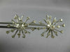 ESTATE LARGE 1.52CT DIAMOND 14KT WHITE GOLD FLOWER SNOWFLAKE SCREW BACK EARRINGS