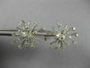 ESTATE LARGE 1.52CT DIAMOND 14KT WHITE GOLD FLOWER SNOWFLAKE SCREW BACK EARRINGS