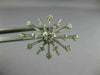 ESTATE LARGE 1.52CT DIAMOND 14KT WHITE GOLD FLOWER SNOWFLAKE SCREW BACK EARRINGS