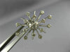 ESTATE LARGE 1.52CT DIAMOND 14KT WHITE GOLD FLOWER SNOWFLAKE SCREW BACK EARRINGS