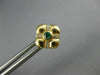 ESTATE .20CT DIAMOND & AAA EMERALD 14KT YELLOW GOLD FLOWER SQUARE STUD EARRINGS