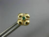 ESTATE .20CT DIAMOND & AAA EMERALD 14KT YELLOW GOLD FLOWER SQUARE STUD EARRINGS