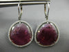 ESTATE 21.67CT DIAMONDS & AAA PINK TOURMALINE 14K WHITE GOLD 3D HANGING EARRINGS