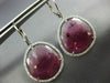 ESTATE 21.67CT DIAMONDS & AAA PINK TOURMALINE 14K WHITE GOLD 3D HANGING EARRINGS