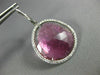 ESTATE 21.67CT DIAMONDS & AAA PINK TOURMALINE 14K WHITE GOLD 3D HANGING EARRINGS