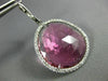 ESTATE 21.67CT DIAMONDS & AAA PINK TOURMALINE 14K WHITE GOLD 3D HANGING EARRINGS