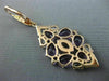 ESTATE 10.0CT MULTI GEM 14KT ROSE GOLD OPEN FILIGREE TEAR DROP HANGING EARRINGS