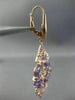 ESTATE 10.0CT MULTI GEM 14KT ROSE GOLD OPEN FILIGREE TEAR DROP HANGING EARRINGS