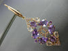 ESTATE 10.0CT MULTI GEM 14KT ROSE GOLD OPEN FILIGREE TEAR DROP HANGING EARRINGS