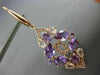 ESTATE 10.0CT MULTI GEM 14KT ROSE GOLD OPEN FILIGREE TEAR DROP HANGING EARRINGS