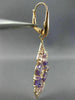 ESTATE 10.0CT MULTI GEM 14KT ROSE GOLD OPEN FILIGREE TEAR DROP HANGING EARRINGS
