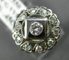 ANTIQUE WIDE .45CT DIAMOND 14K 2TONE GOLD SOLITAIRE MULTI HEART SQUARE RING 2568
