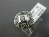 ANTIQUE WIDE .45CT DIAMOND 14K 2TONE GOLD SOLITAIRE MULTI HEART SQUARE RING 2568