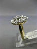 ANTIQUE WIDE .45CT DIAMOND 14K 2TONE GOLD SOLITAIRE MULTI HEART SQUARE RING 2568
