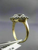 ANTIQUE WIDE .45CT DIAMOND 14K 2TONE GOLD SOLITAIRE MULTI HEART SQUARE RING 2568