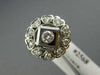 ANTIQUE WIDE .45CT DIAMOND 14K 2TONE GOLD SOLITAIRE MULTI HEART SQUARE RING 2568