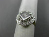 ANTIQUE WIDE .45CT DIAMOND 14K 2TONE GOLD SOLITAIRE MULTI HEART SQUARE RING 2568
