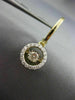 ESTATE .53CT DIAMOND 14K YELLOW GOLD 3D SOLITAIRE HALO FLOATING HANGING EARRINGS