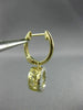 ESTATE .53CT DIAMOND 14K YELLOW GOLD 3D SOLITAIRE HALO FLOATING HANGING EARRINGS