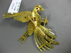 ANTIQUE EXTRA LARGE AAA TURQUOISE 18KT YELLOW GOLD 3D FLYING BIRD BROOCH PIN