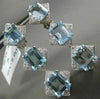 ESTATE LARGE 34.65CT DIAMOND & AAA AQUAMARINE 18K WHITE GOLD 3D HANGING EARRINGS
