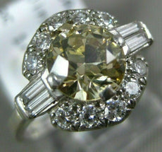 ANTIQUE 1.25CT WHITE & CHOCOLATE FANCY DIAMOND PLATINUM 3 STONE ENGAGEMENT RING