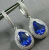 ESTATE LARGE 7.0CT DIAMOND & AAA TANZANITE 14KT WHITE GOLD DOUBLE HALO EARRINGS