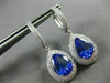 ESTATE LARGE 7.0CT DIAMOND & AAA TANZANITE 14KT WHITE GOLD DOUBLE HALO EARRINGS