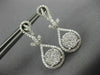 ESTATE LARGE 1.63CT DIAMOND 18KT WHITE GOLD 3D TEAR DROP LEAF HANGING EARRINGS