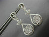 ESTATE LARGE 1.63CT DIAMOND 18KT WHITE GOLD 3D TEAR DROP LEAF HANGING EARRINGS
