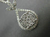 ESTATE LARGE 1.63CT DIAMOND 18KT WHITE GOLD 3D TEAR DROP LEAF HANGING EARRINGS